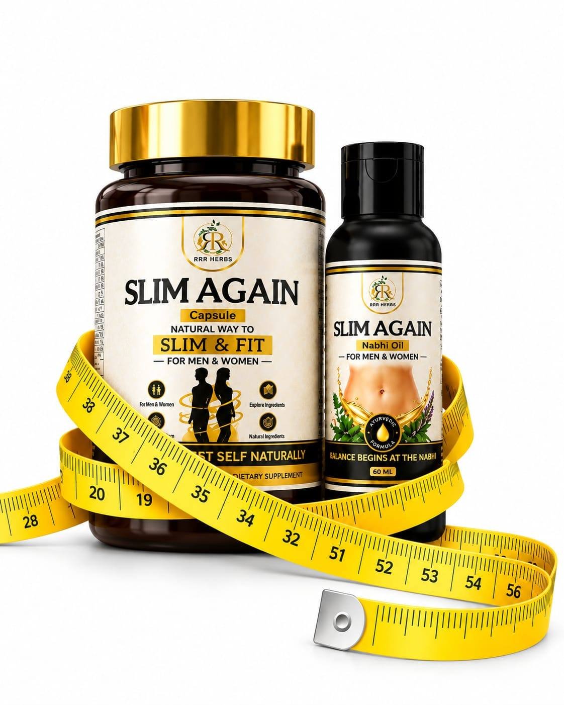 Slim Again कैप्सूल + ऑयल, असली प्रोडक्ट फ़ोटो